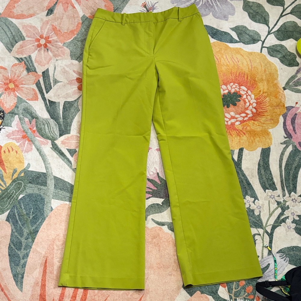 Bright Chartreuse Wide Leg Pants Worthington size 8